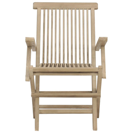 Hopfällbara trädgårdsstolar 2 st grå 56x61x89 cm massiv teak