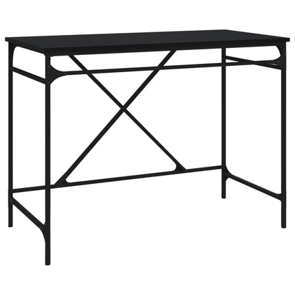 Skrivbord svart 100x50x75 cm konstruerat trä och järn