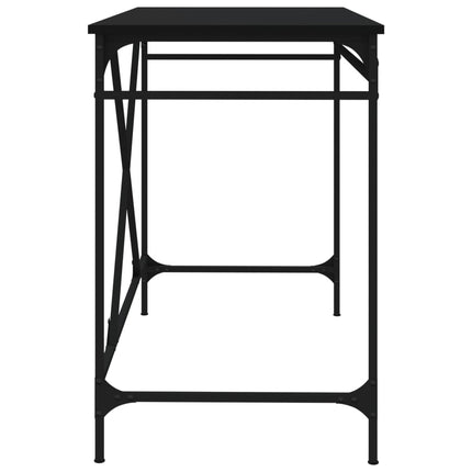Skrivbord svart 100x50x75 cm konstruerat trä och järn