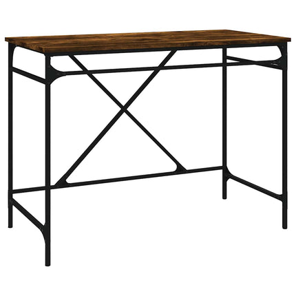 Skrivbord rökfärgad ek 100x50x75 cm konstruerat trä och järn