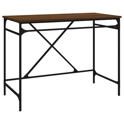 Skrivbord brun ek 100x50x75 cm konstruerat trä och järn