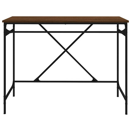 Skrivbord brun ek 100x50x75 cm konstruerat trä och järn