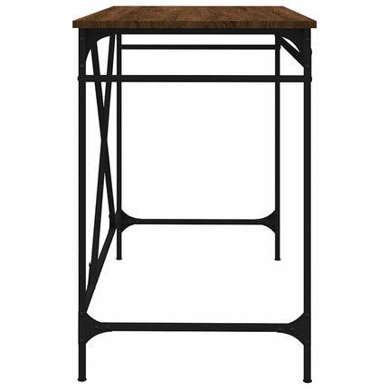 Skrivbord brun ek 100x50x75 cm konstruerat trä och järn
