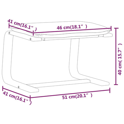 Fotpall svart 51x41x40 cm tyg