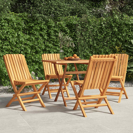 Hopfällbara trädgårdsstolar 4 st 47x47x89 cm massiv teak