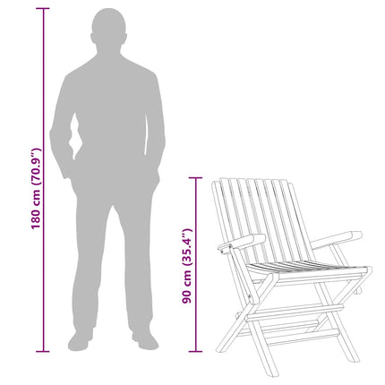 Hopfällbara trädgårdsstolar 4 st 61x67x90 cm massiv teak