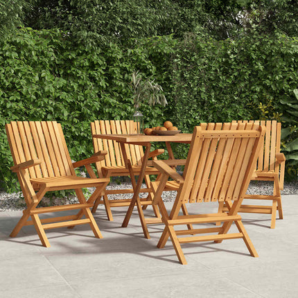 Hopfällbara trädgårdsstolar 4 st 61x67x90 cm massiv teak