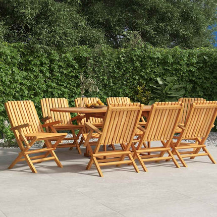 Hopfällbara trädgårdsstolar 8 st 61x67x90 cm massiv teak
