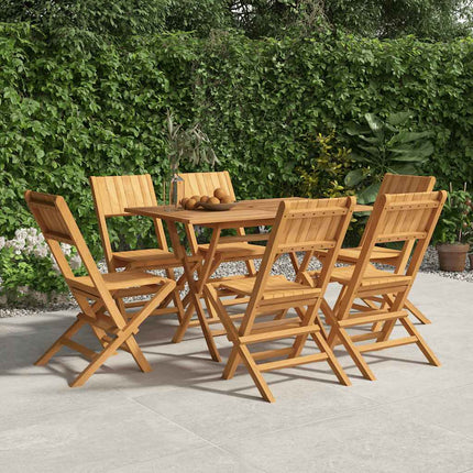 Hopfällbara trädgårdsstolar 6 st 47x61x90 cm massiv teak