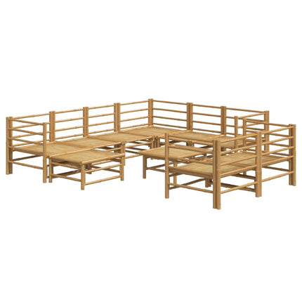 Loungegrupp 10 delar ljusgråa dynor bambu