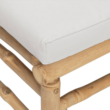 Loungegrupp 10 delar ljusgråa dynor bambu