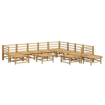 Loungegrupp 12 delar ljusgråa dynor bambu