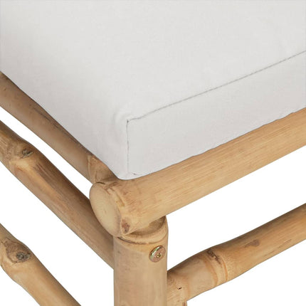 Loungegrupp 7 delar ljusgråa dynor bambu