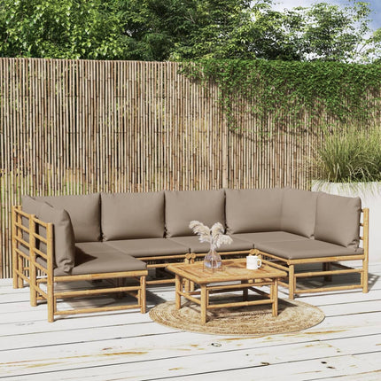 Loungegrupp 7 delar taupe dynor bambu