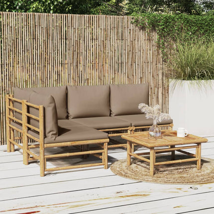 Loungegrupp 5 delar taupe dynor bambu