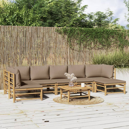 Loungegrupp 8 delar taupe dynor bambu
