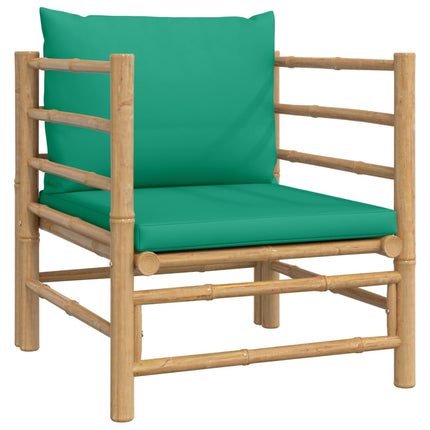 Loungegrupp 7 delar gröna dynor bambu
