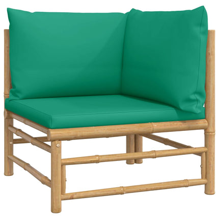 Loungegrupp 6 delar gröna dynor bambu