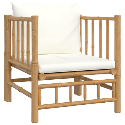 Loungegrupp 7 delar gräddvita dynor bambu