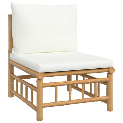 Loungegrupp 8 delar gräddvita dynor bambu