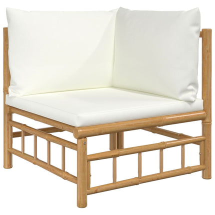 Loungegrupp 7 delar gräddvita dynor bambu