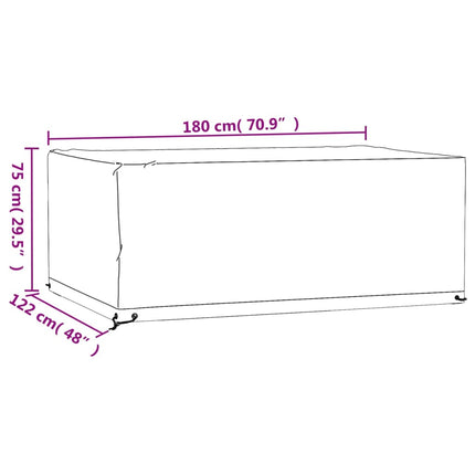 Överdrag för utemöbler 2 st 8 ölj. 180x122x75 cm rektangulärt