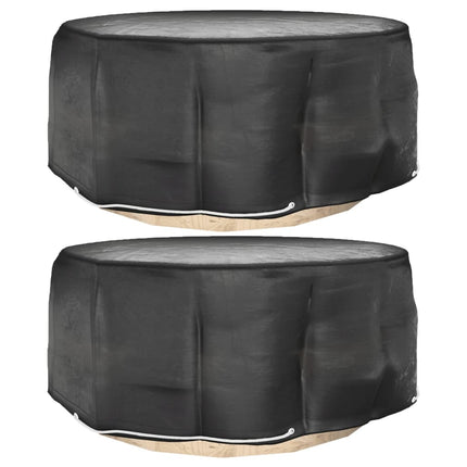 Överdrag för trädgårdsmöbler 2 st 10 öljetter Ø260x90 cm rund