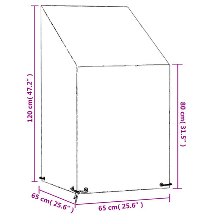 Överdrag för utemöbler 2 st 8 ölj. 65x65x80/120 cm polyeten