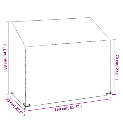 Överdrag för utomhusbänk 2st 8 ölj. 130x70x70/88 cm polyeten