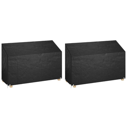 Överdrag för utomhusbänk 2st 8 ölj. 190x70x70/88 cm polyeten