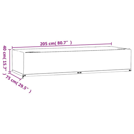 Överdrag för solsäng 2st 12 öljetter 205x75x40 cm polyeten