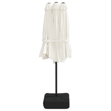Parasoll dubbelt sandvit 449x265 cm