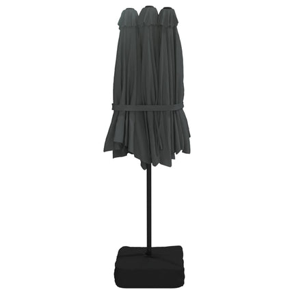 Parasoll dubbelt antracit 449x265 cm