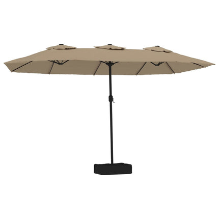 Parasoll dubbelt taupe 449x265 cm