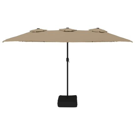 Parasoll dubbelt taupe 449x265 cm