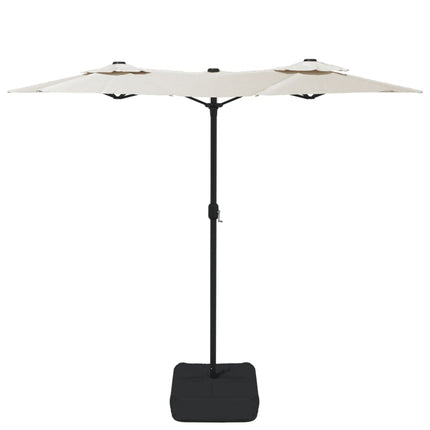 Trädgårdsparasoll dubbelt sandvit 316x145 cm