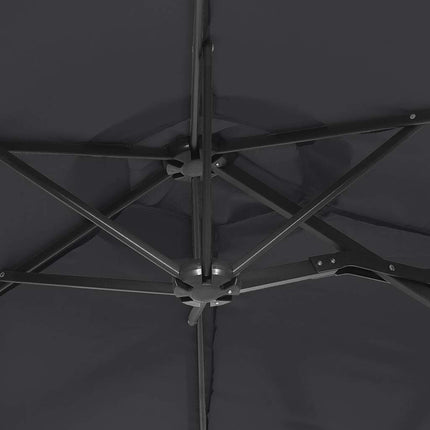 Trädgårdsparasoll dubbelt svart 316x145 cm