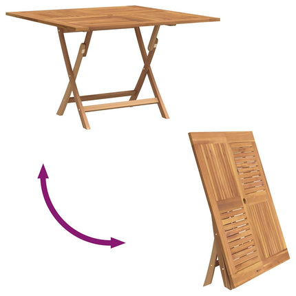 Hopfällbart trädgårdsbord 110x110x75 cm massiv teak