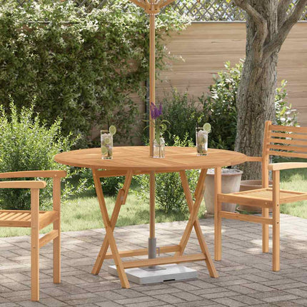 Hopfällbart trädgårdsbord Ø 110x75 cm massiv teak