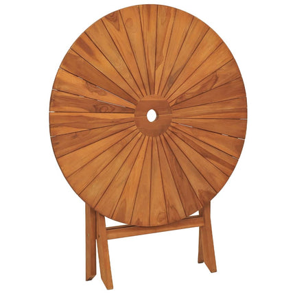Hopfällbart trädgårdsbord Ø 85x75 cm massiv teak