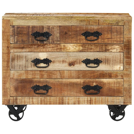 Skänk med 3 lådor 80x30x65 cm massivt grovt mangoträ