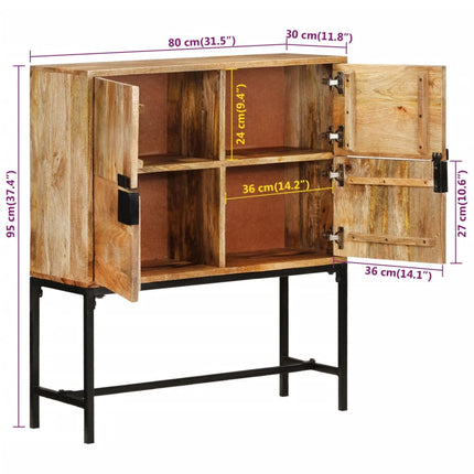 Skänk 80x30x95 cm massivt grovt mangoträ