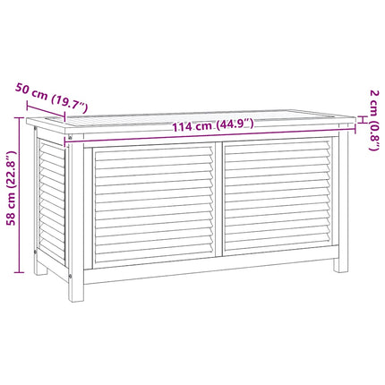 Trädgårdslåda med påse 114x50x58 cm massiv teak