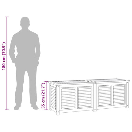 Trädgårdslåda med påse 150x50x55 cm massiv teak