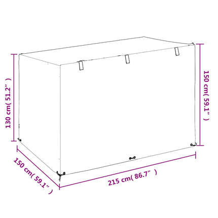 Överdrag för hammock 12 öljetter 215x150x130/150 cm polyeten