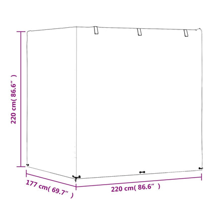Överdrag för hammock 12 öljetter 220x177x220 cm polyeten