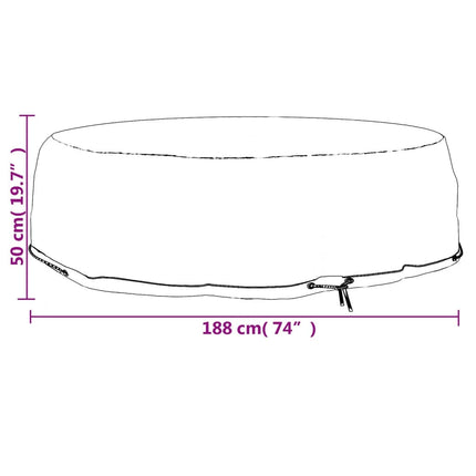 Överdrag till loungegrupp 8 öljetter Ø188x50 cm rund