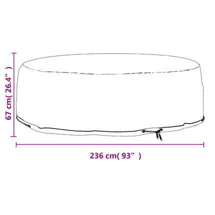Överdrag till loungegrupp 10 öljetter Ø236x67 cm rund