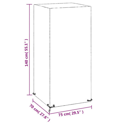 Överdrag för trädgårdsmöbler 8 ölj. 75x70x140 cm polyeten