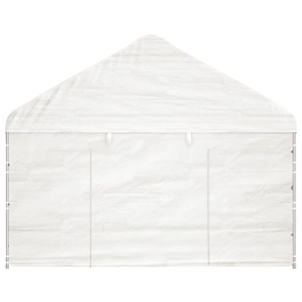 Paviljong med tak vit 4,46x4,08x3,22 m polyeten